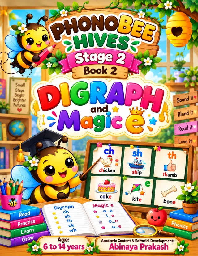 Digraphs and Magic e (Stage 2) – phonics book cover
