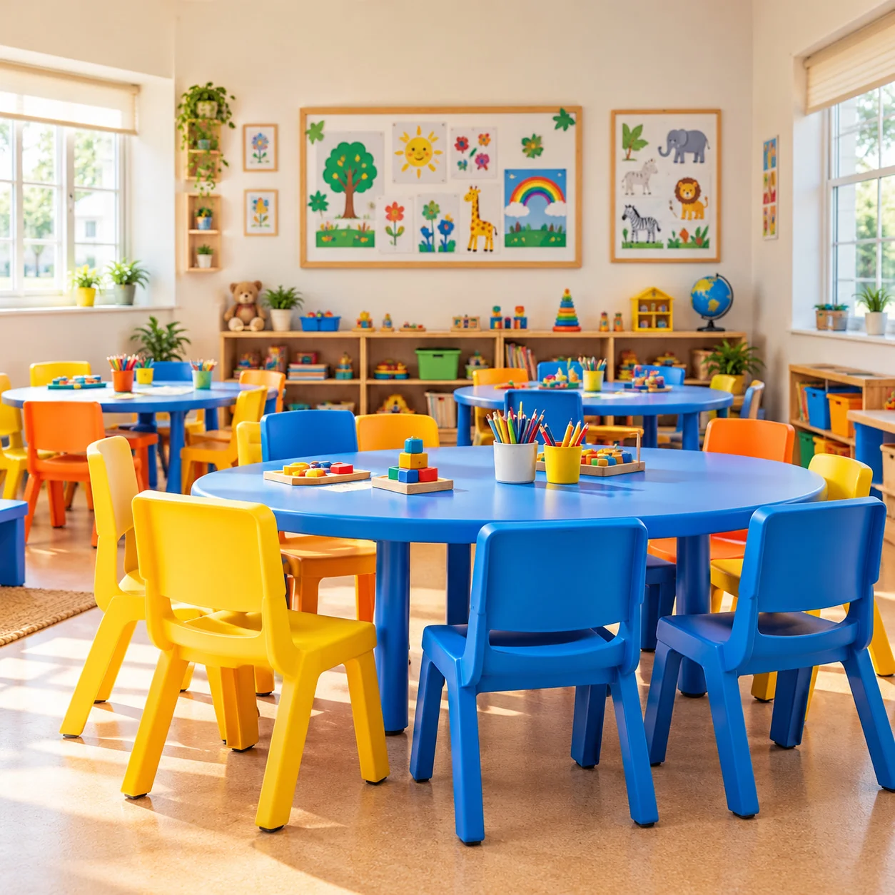 Colourful classroom at Phonobee Hives in Thanjavur